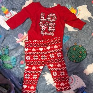 Red Baby Outfit with Love My Daddy Design